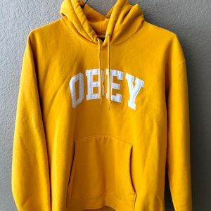 Men’s XL “OBEY” yellow hoodie
